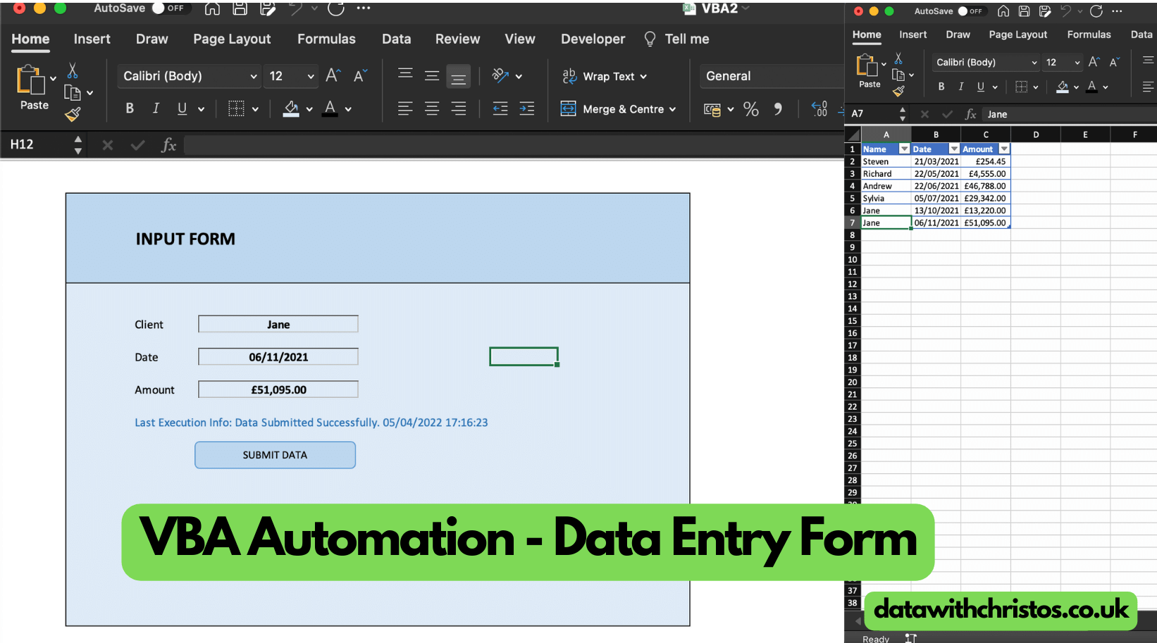[VBA] Data Entry Form